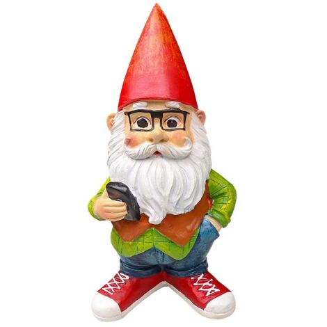 Statue Dwarf Mythologie - Sculpture Resin Décor Extérieur "Garden Gnome" avec Ornement Électronique - Dimensions 9.2x10x18.6cm pour Fête & Cadeau Unique