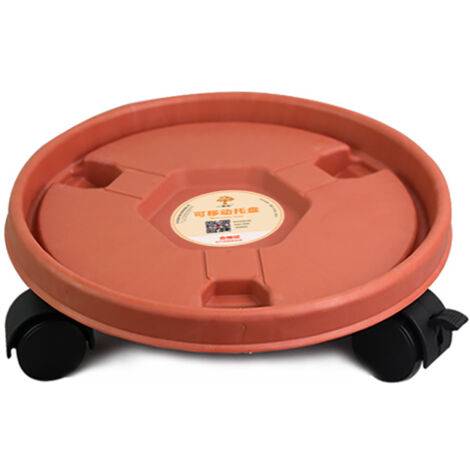 Support de Pot Mobile avec Roulettes et Chassis Renforcé - ABS - Rouge Brique - Diamètre 260 cm (1/5)