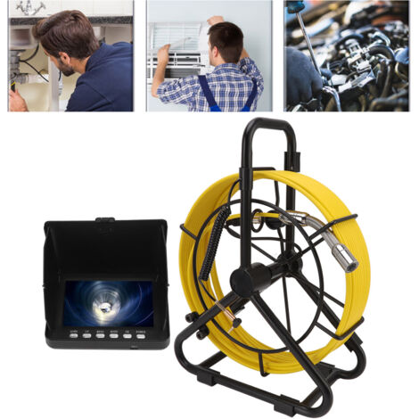 Caméra d'inspection de tuyaux de drainage 1080P HD avec écran LCD 5 pouces et carte mémoire pour conduits de 18 à 100mm. (1/5)