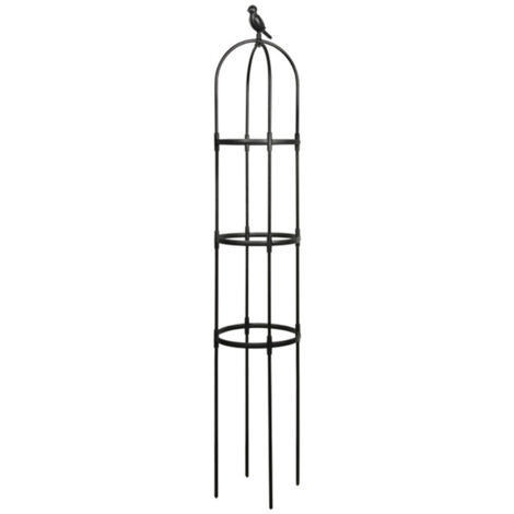 Support pour Plantes Conique Support en Cage Métal Acier Inoxydable Polyvalent 150cm Noir 1Pièce (1/5)