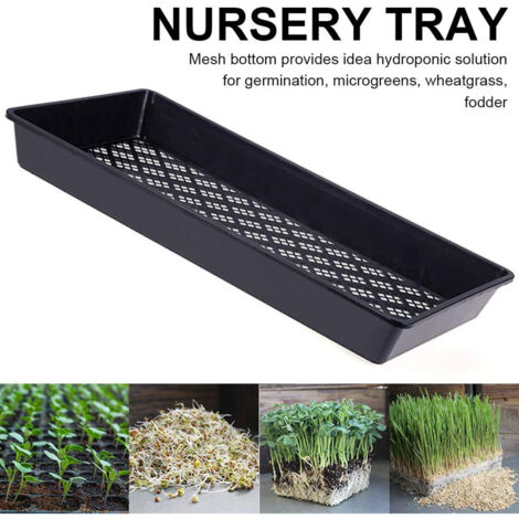 Bac à semis plastique réutilisable 54x27cm Noir 2 pièces pour fleurs, herbes et légumes Drainage optimisé et conception résistante