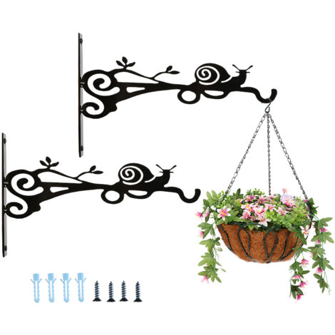 Crochet de Plantes [Iron] [Black] [200g] - Support mural vintage pour fleurs et décorations jardin (1/5)
