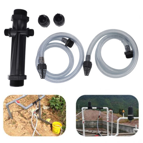 Injecteur de Fertilisation pour Irrigation Goutte à Goutte, Injecteur-Mélangeur avec Valve Anti-Retour et Tubes d’Irrigation (3 Inch, Plastique, 2 Adaptateurs) (1/5)