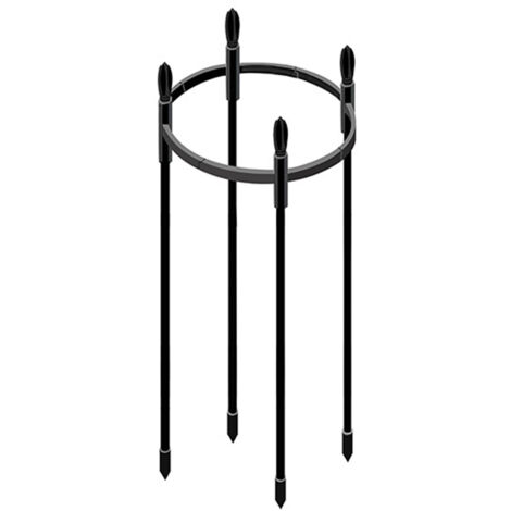 Arceau de Fleurs Circulaire en Métal Plaqué - Support Flexible Diamètre 28cm Hauteur Options: 20-45cm Noir (1/5)