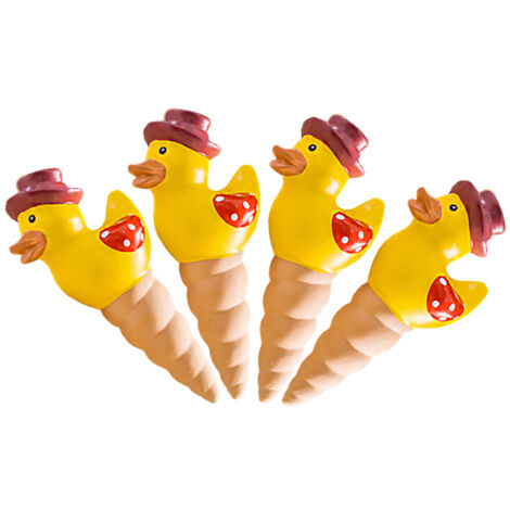 [Gobelet d'arrosage automatique] + [Type unique: design animal et végétal] + [Matériau: Latérite de qualité] + [Couleurs: Jaune, Bleu] + [Dimensions: 16,5 x 7,8 cm] + [Lot: 4 globes] (1/5)