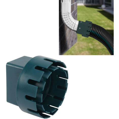 Adaptateur de descente en plastique PE ABS pour drainage, convertisseur de tuyau de descente, raccord avec vis 3x4 pouces vert (1 adapter + 2 vis) (1/5)
