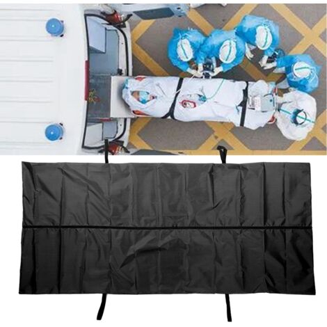 Sac de transport étanche pour corps 210D Oxford, noir, 150x60cm, pratique pour funérailles et hôpitaux (1/5)