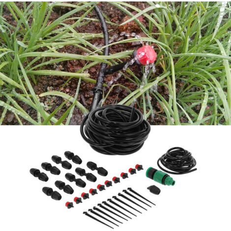Kit d'irrigation au goutte-à-goutte avec 10 goutteurs ajustables, té 8/11, 10m tuyau pour jardin automatique (1/5)