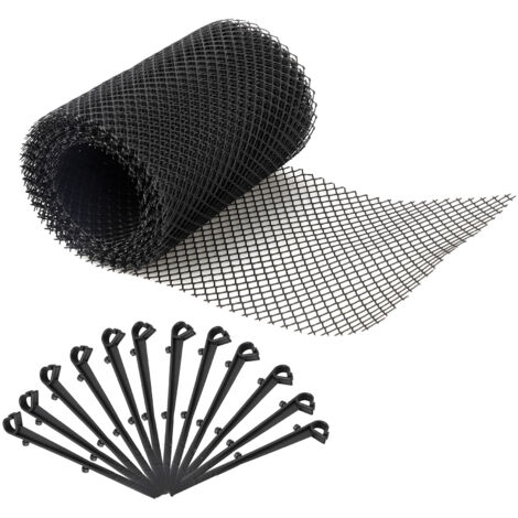 Garde-Gouttière en PP Résistant 15cm x 6m Noir avec 12 Clous - Nettoie et Protège Facilement (1/5)