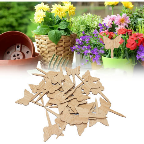 [Marque-Plante Éco] + [Étiquette Nature] + [Étiquettes Bois] + [30PCS Recyclable] Étiquette de Plante en Bois Tige pour Pot et Jardin Marquer Fleurs Potager Greenbox (1/5)