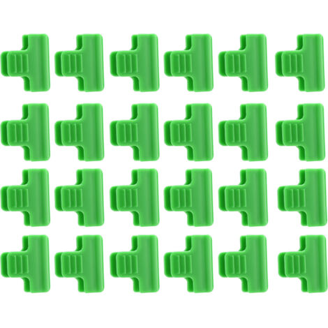 24x Fixations de Tunnel pour Serre - Type GREENCLIP - Pinces Solides Plastique Vert pour Tubes 8mm/19mm