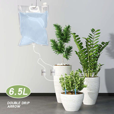 Système d’irrigation automatique pour plantes Sac d’arrosage autonome 6.5L 49.5x34x3.5cm Valve de contrôle individuel arrosage goutte à goutte pour jardin potted plants
