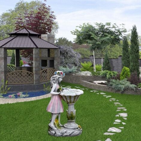 Statue de jardin solaire, figurine de fée, statue d'ange en résine décorative, modèle lumière LED automatique, taille 29x17x12cm, 1 pièce