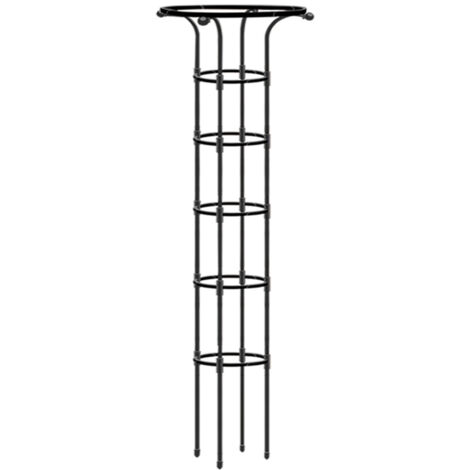 Porte-griffes jardinières extérieures [no brand] modèle 185 x 25 cm treillis métal noir à assembler sans outils - pour plantes grimpantes (1/5)