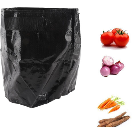 Sac de Culture PE Respirable pour Potager, Grow Bag 3 Gallons Noir 25x22cm, Outil de Jardinage Écologique et Durable (1/5)