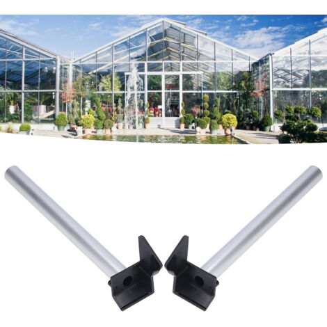 Kit de Drainage pour Serre - 2 Tubes PVC et Aluminium avec Supports et Raccords, Accessoires pour Gouttière, Tuyau d'Évacuation d'Eau, Ensemble Drainage Argenté, Petit Matériel de Protection (1/5)