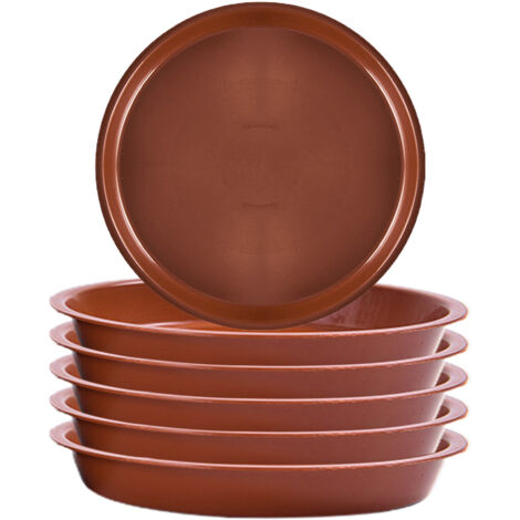 Soucoupe pour Pots [Plastique Forte] 6 Pièces Rouge - Plateaux Récepteurs d'eau Anti-salissures (1/5)