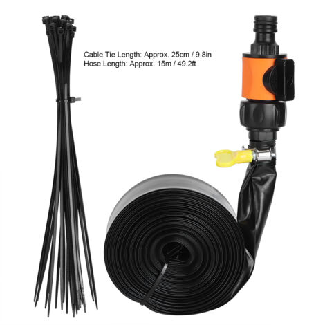 [Tuyau d'Arrosage] Mano Irrigation - Sprinkler Hose Trampoline PVC 15m avec Attaches en Orange - Accessoire Cooling pour Trampoline et Jardin (1/5)