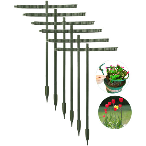 Support de plantes verts 6-pack pour cactus et succulentes, semicercle plastique 25cm stabilisant contre vent et tempêtes. (1/5)