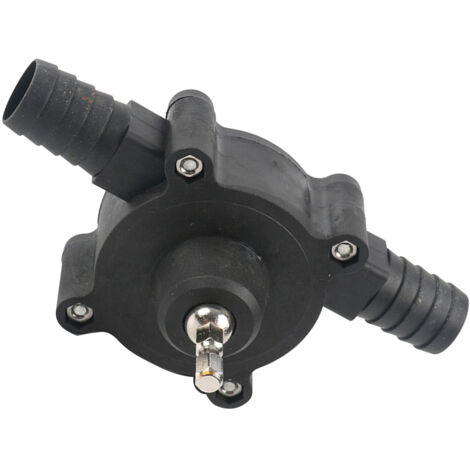 Pompe à eau pour perceuse électrique avec entrée hexagonale G3/4 et corps en plastique technique noir, compacte et autonome pour usage domestique (1/5)