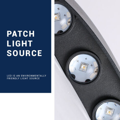 Éclairage mural extérieur LED, 6 LEDs patch source de lumière, aluminium imperméable, jardin porche lumière extérieure 6W AC100-260V noir (1/5)