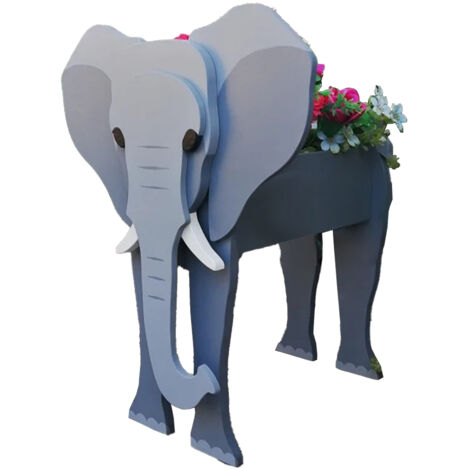 Pot de fleurs Animal "Éléphant" DIY 34x24cm Jardinerie Artisanat Déco Bureau Succulentes (1/5)