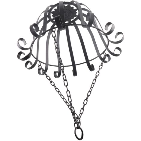Poterie Panier mural en métal noir suspendu Pot de fleurs pour jardin intérieur/extérieur avec design flexible
