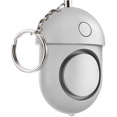 SIRÈNE PERSONALE DE SÉCURITÉ 125-130dB Alarme de Défense Personnelle avec LED pour Femmes & Enfants - 54x40x24mm ABS Argent (1 Pièce) (1/5)