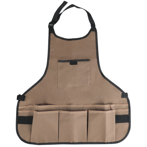Tablier Professionnel - Tablier de Travail avec Poches Profondes en Tissu Oxford 600D (Khaki, 61×60cm, 1 Pièce) (1/5)