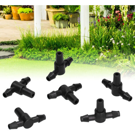 Connecteur T en Plastique pour Irrigation Jardin 100PCS 4/7, Kit de Fittings Barbelés pour Système de Drip Irrigation - Connexion Facile Sans Outils (1/5)