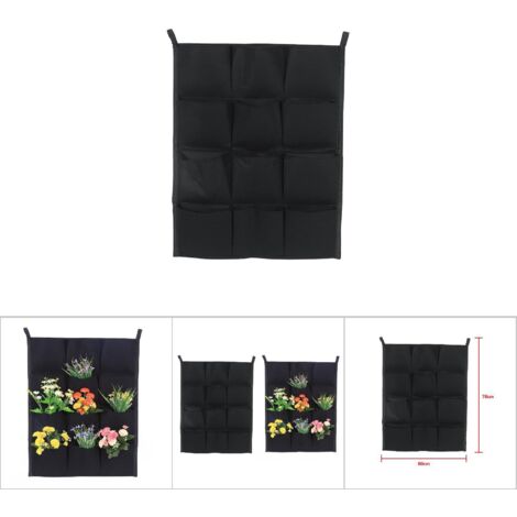 Jardinière Verticale en Felt pour Plantes - 12 Poches - 78x60 cm - Sacs de Culture à Suspension Murale (1/5)