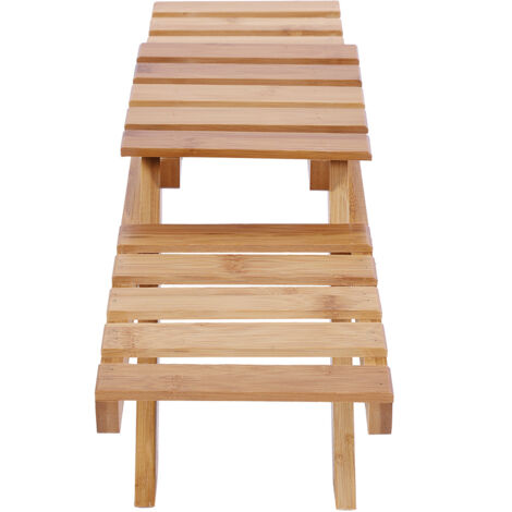 Étagère à Plantes en Bois à 2 Étages Dépliable Standing pour Salon/Jardin, Marque Bois Naturel, Modèle TPL-52 (1/5)