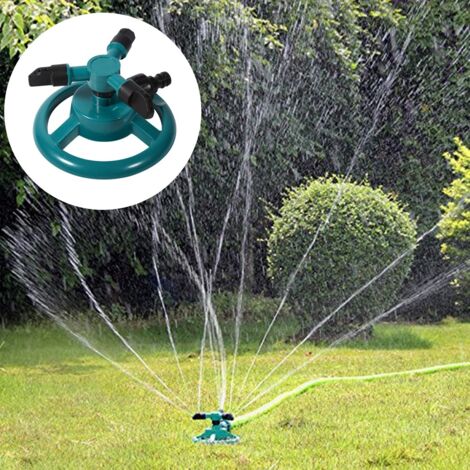 Arroseur Rotatif Irrigation 360° avec 3 Buses, Système d’Irrigation avec Tuyau pour Jardin, ABS, Diamètre 15-16mm (1/5)