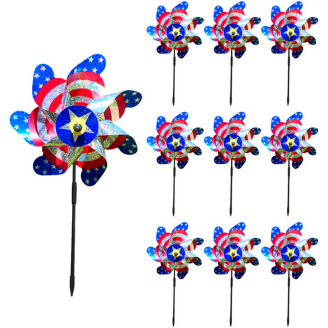 Décoration Ferme 7 Éoliennes Anti-oiseaux Silver Color Matériau PET 55cm Étui 10 pièces (1/5)