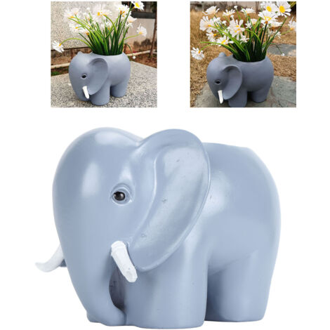 Pot de Plante Éléphant en Résine Créatif pour Jardin et Patio Design Unique Fine Artisanat Résistance Élevée Dimensions: 16x11x11cm 460g 1 unité (1/5)