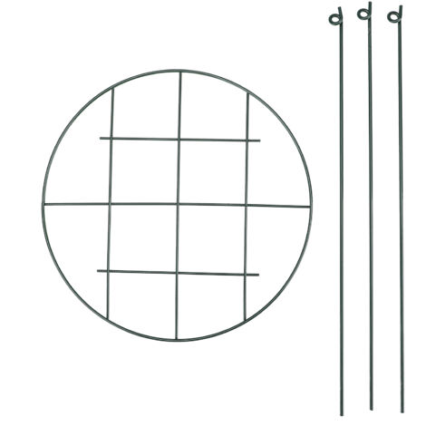 Tuteur Circulaire pour Pivoines et Plantes Fleurs - Cage de Support Grillage Métallique - Diamètre 12" Hauteur 18" - 1 x Treillis Jardinage Facilité d'Installation