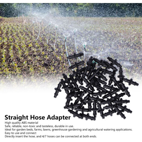 Connecteur 2‑Voies 4/7 pour Irrigation/Garten, ABS Noir, 2.5cm, 100PCS (1/5)