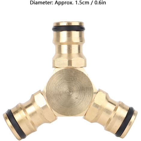 Raccord Tee Quick Connect en Cuivre pour Tuyau de Jardin - Diamètre 1.5cm / 0.6in - Matériel Premium Sans Fuite - 100% Nouveau (1/5)