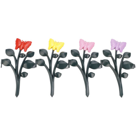 Clôture Décorative Jardins PP Clôture Potager Fleurs 59cm Plates-Bandes avec Fleurs Colorées Coloré Butterfly Design Jardin Décor Longueur 59cm Largeur 29.5cm PP Matériel Plastique (1/5)
