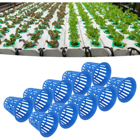 [Kit hydroponie] Panier de plantation 10PCS en plastique durable pour jardin et balcon, dimension 5.5x5x3 cm, bleu (1/5)