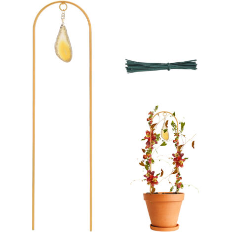 Treillis pour Plantes Cadre en Fer Doré avec Attaches Zip pour Vignes et Fleurs (1/5)