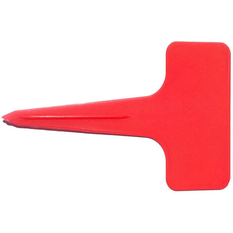 Étiquettes Jardin T-Shape - Pack de 20 - Matière PP Épais - Étiquettes Plantes Résistantes pour Classification - Design Pointe Facile Insertion - Rouge (1/5)