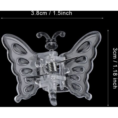 Attaches de plante transparentes, 100 clips jardinage pour orchidées et plantes à croissance verticale (3.8x3cm) (1/5)