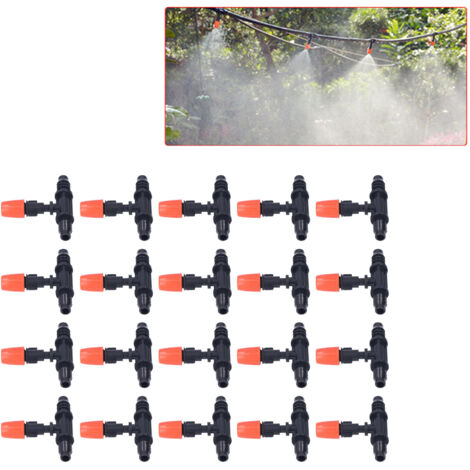 Buse d'Arrosage au Goutte à Goutte Kit de Raccords Micro Flow 20pcs pour Irrigation Agricole et Jardins (Plastique Premium, Tubes 0.3/0.4in, 7-9L/H) (1/5)