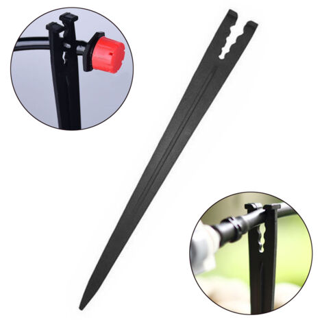 Piquets de Support Irrigation 10 Pièces PP Noir 5.6'' pour Tuyau 1/4'' (1/5)