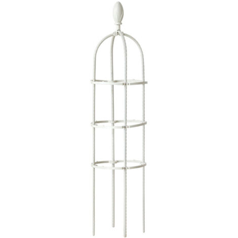 Cage de Support pour Plantes, Legume Shaker, Model 12WS, Kit de 1 avec Cages Coniques en Metal pour Tomates et Fruits Climbing, Stainless Steel et Plastique, Φ30 x 120cm, Blanc et Noir (1/5)