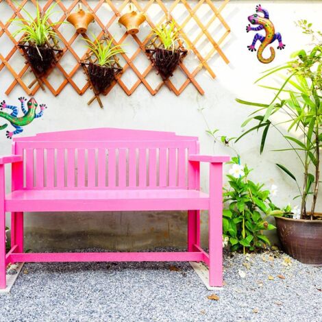 Décor mural Gecko de jardin en fer Ornement suspendu décoratif extérieur pour arbres, clôtures, porches et mur Tailles 21.8x14x0.8cm (1/5)