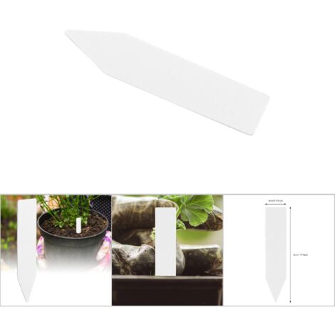 Étiquettes de jardinage PVC pour plantes et fleurs - Lot de 100 marqueurs nominatifs étiquettes blanches résistantes à l'eau et aux UV (1/5)