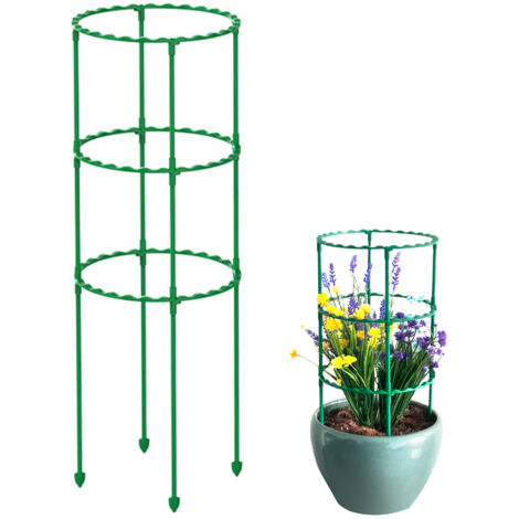 Treillis de Support de Plantes ABS Modulable - Cage Support Vert (20cm, Hauteurs 15-85cm) - 1 Pièce (1/5)