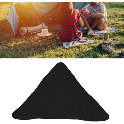 Housse de siège triangulaire portable pour stool de camping Todex, toile canvas anti-rayures, noire, avec cordon de fixation